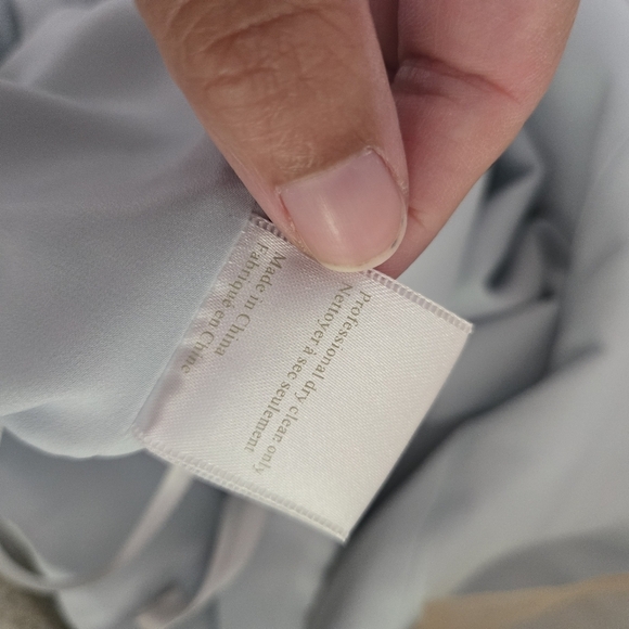 Marchesa Notte Silk Blue Embellished Embroidered Mesh Sheer Panel Detail Gown - Picture 15 of 15